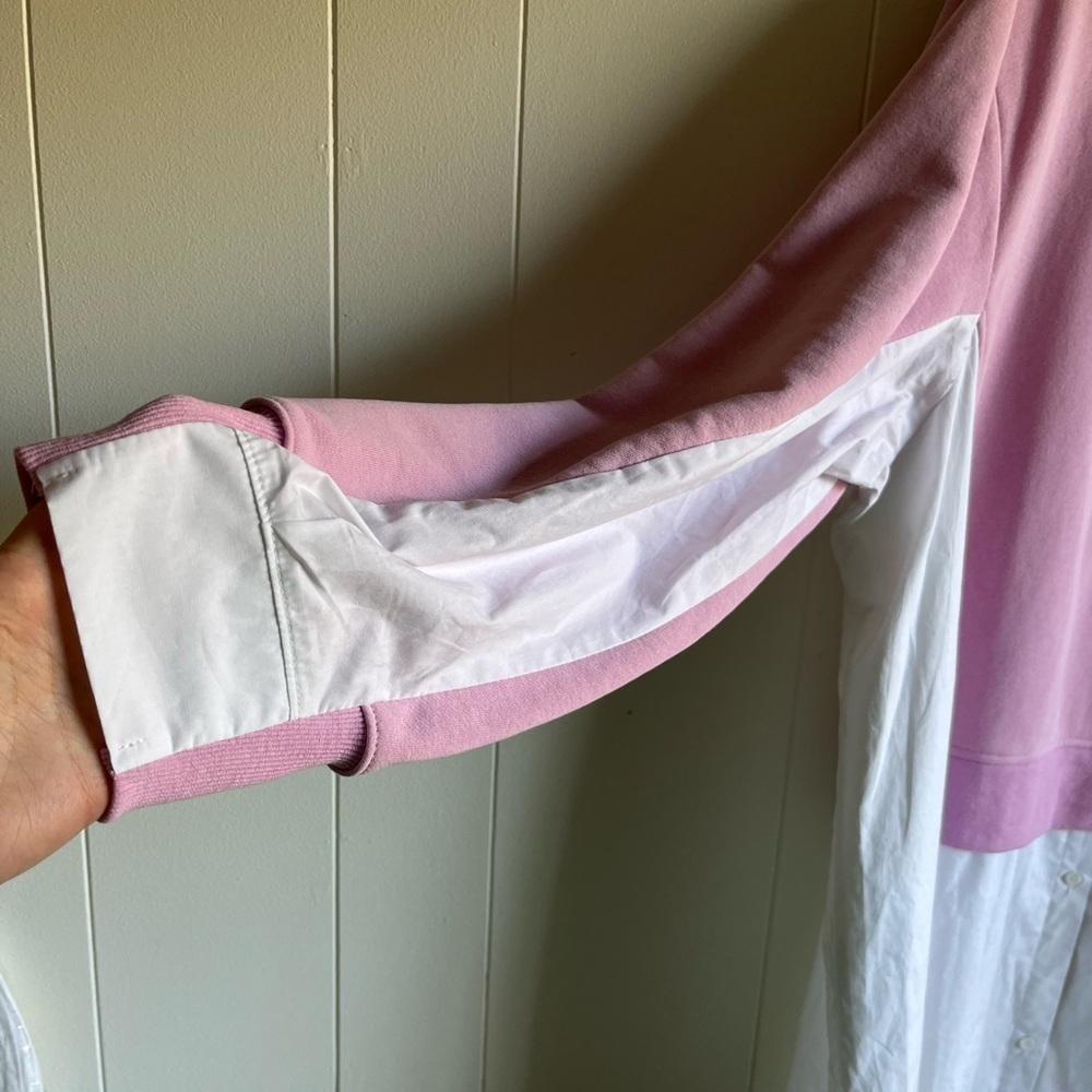 NWT English Factory Women’s Cotton Preppy Resort Pink Sweatshirt Dress Sz 2X - Picture 16 of 16